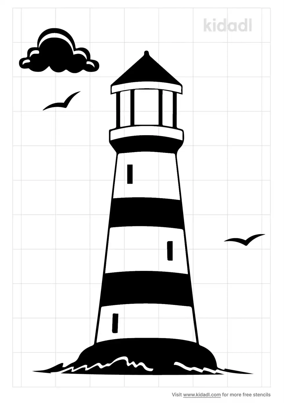Simple Lighthouse Stencil