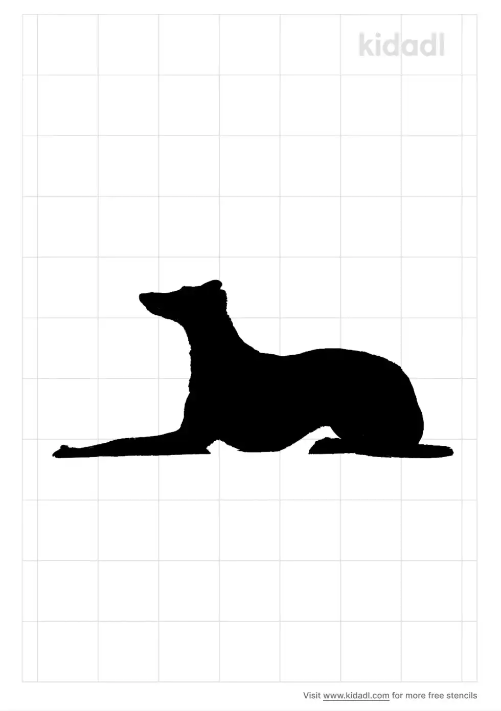 Greyhound Lying Down Stencil