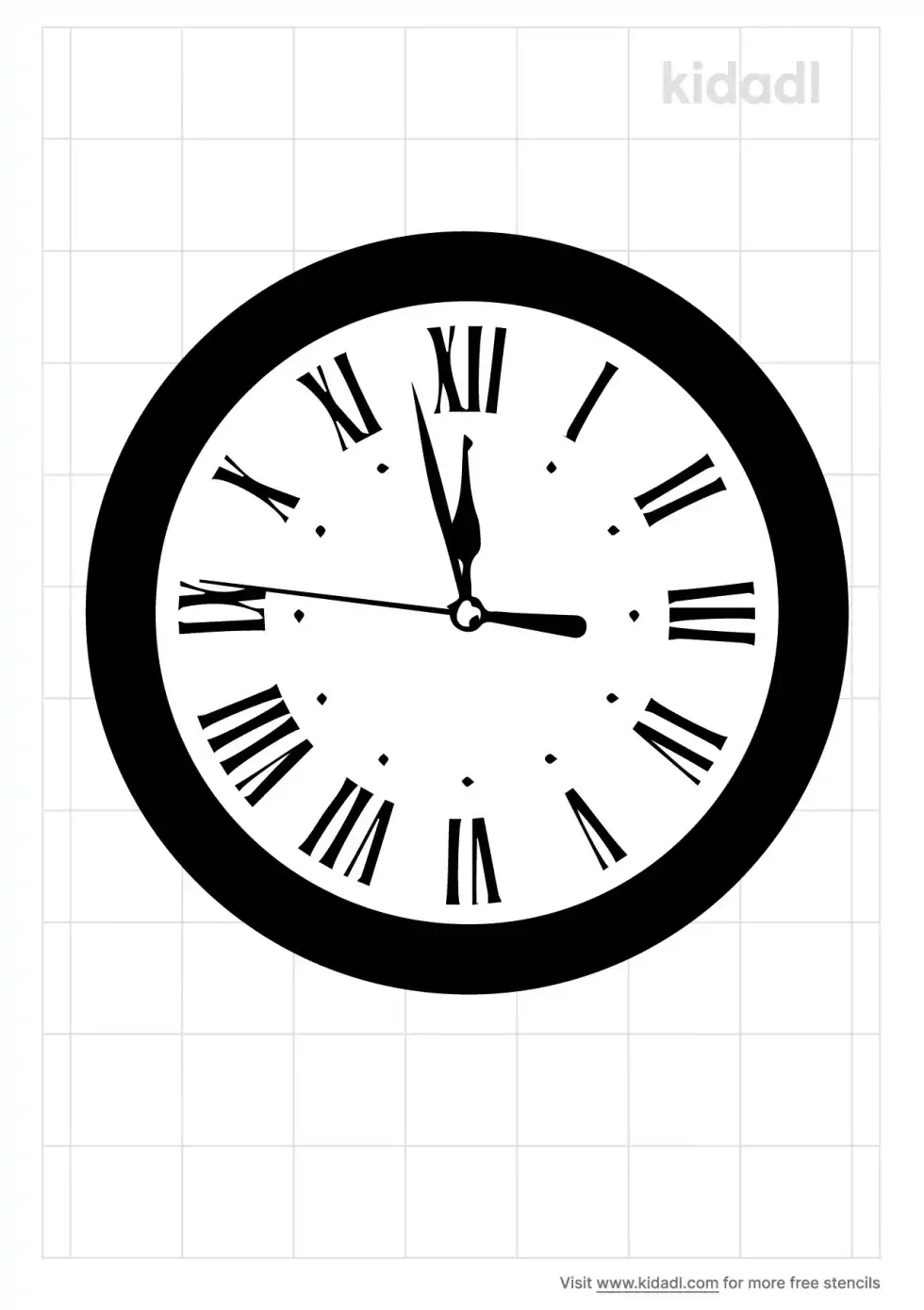 Clock Midnight Stencil
