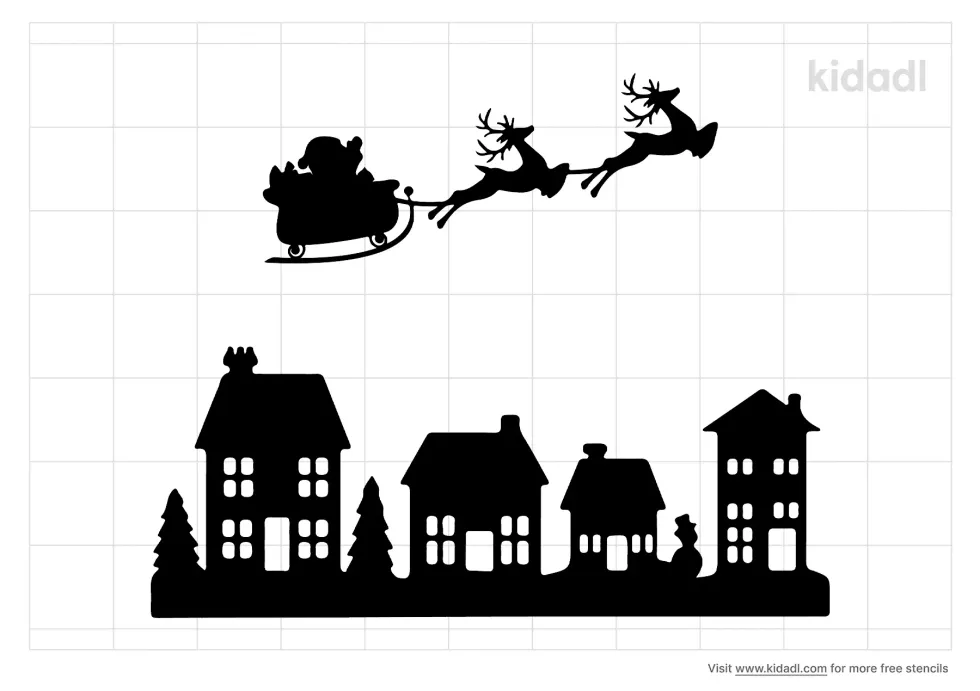 Christmas Village Stencil