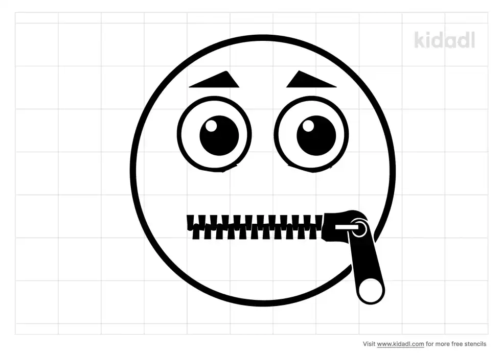 Zipped Mouth Stencil