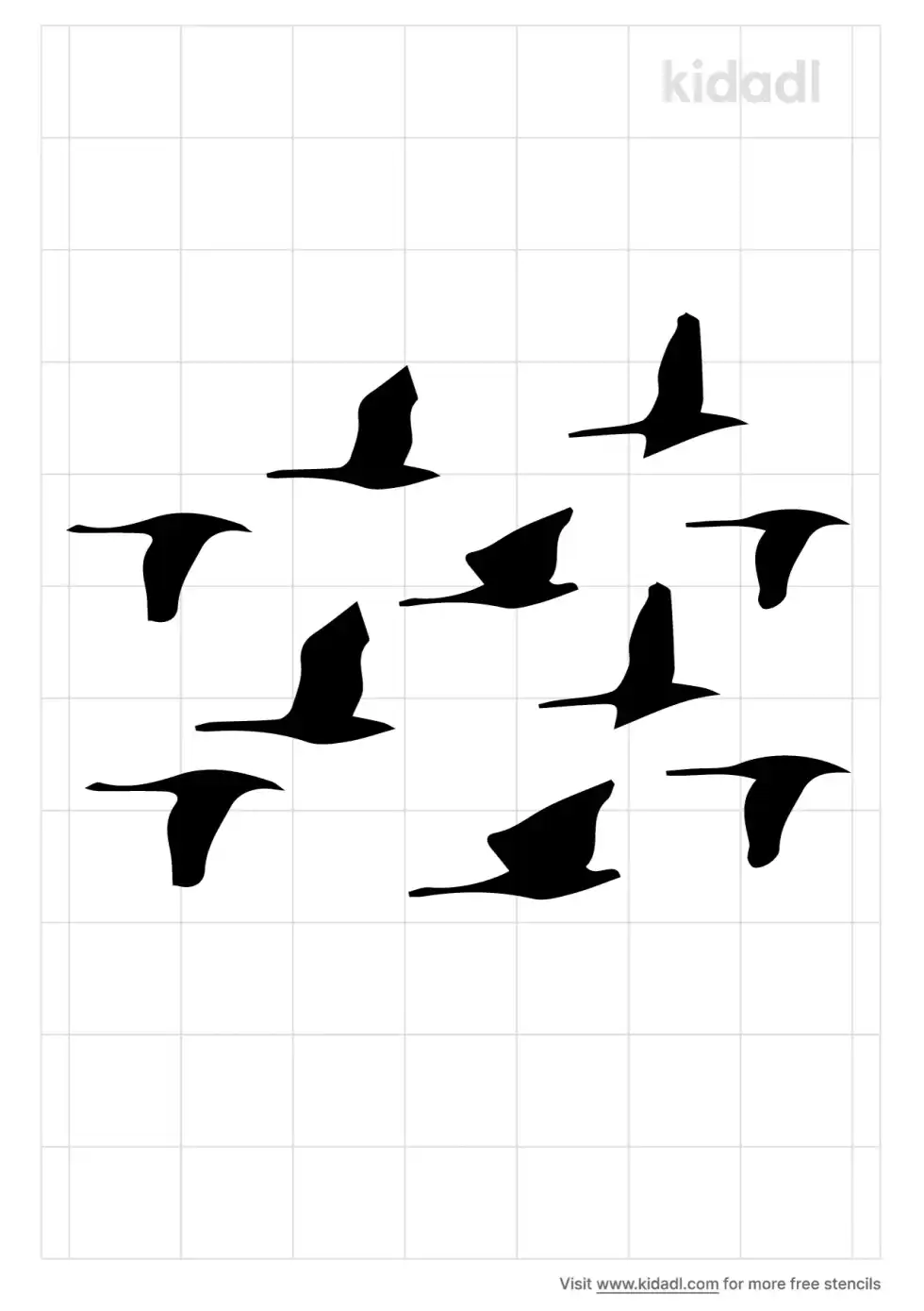 Flock Of Cranes Stencil