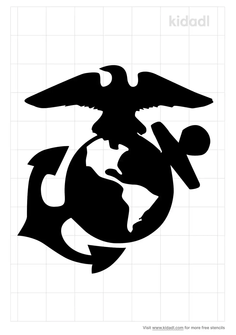 Eagle Globe Anchor Stencil