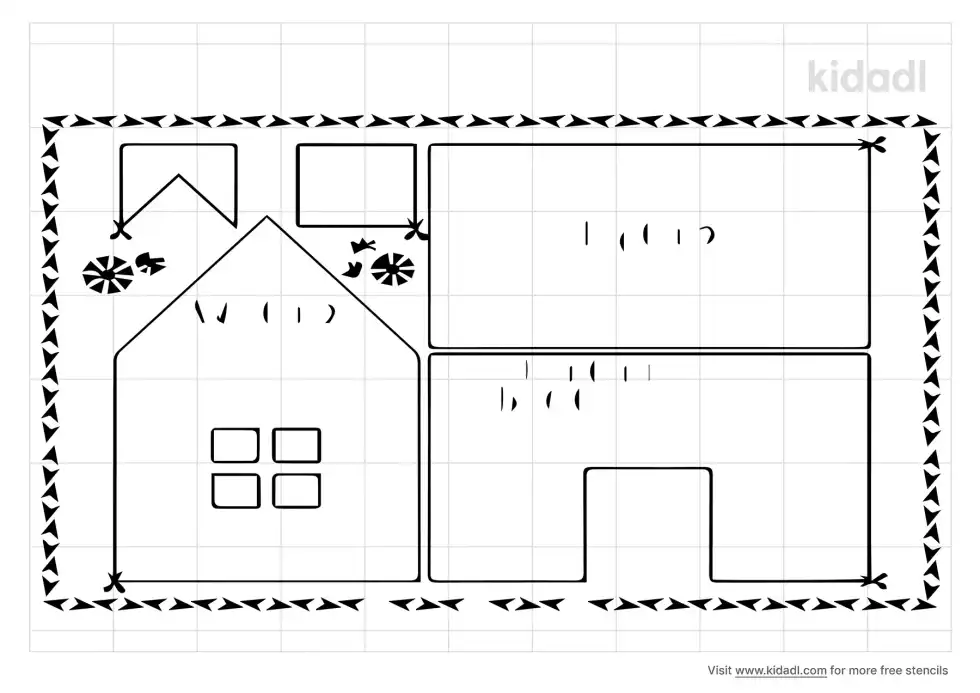 Gingerbread House Stencil