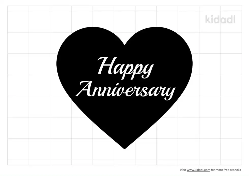 Heart Anniversary Stencil