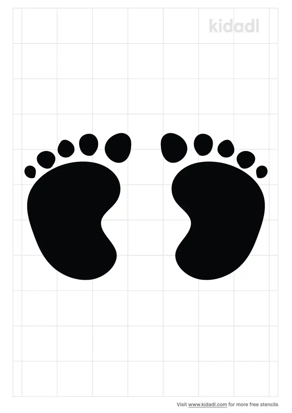 Baby Feet And Hands Stencil