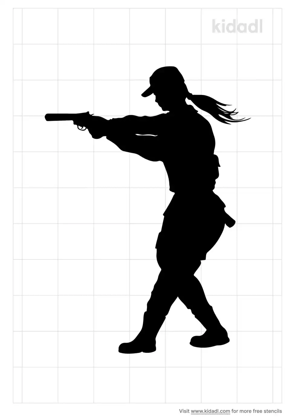 Combat Woman Stencil