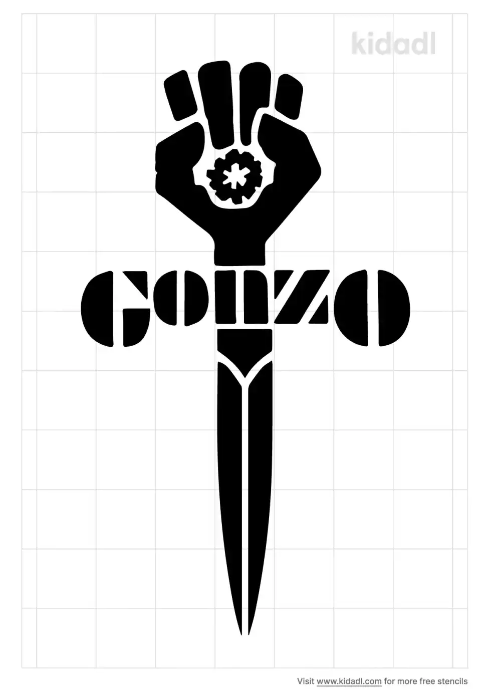 Gonzo Fist Stencil