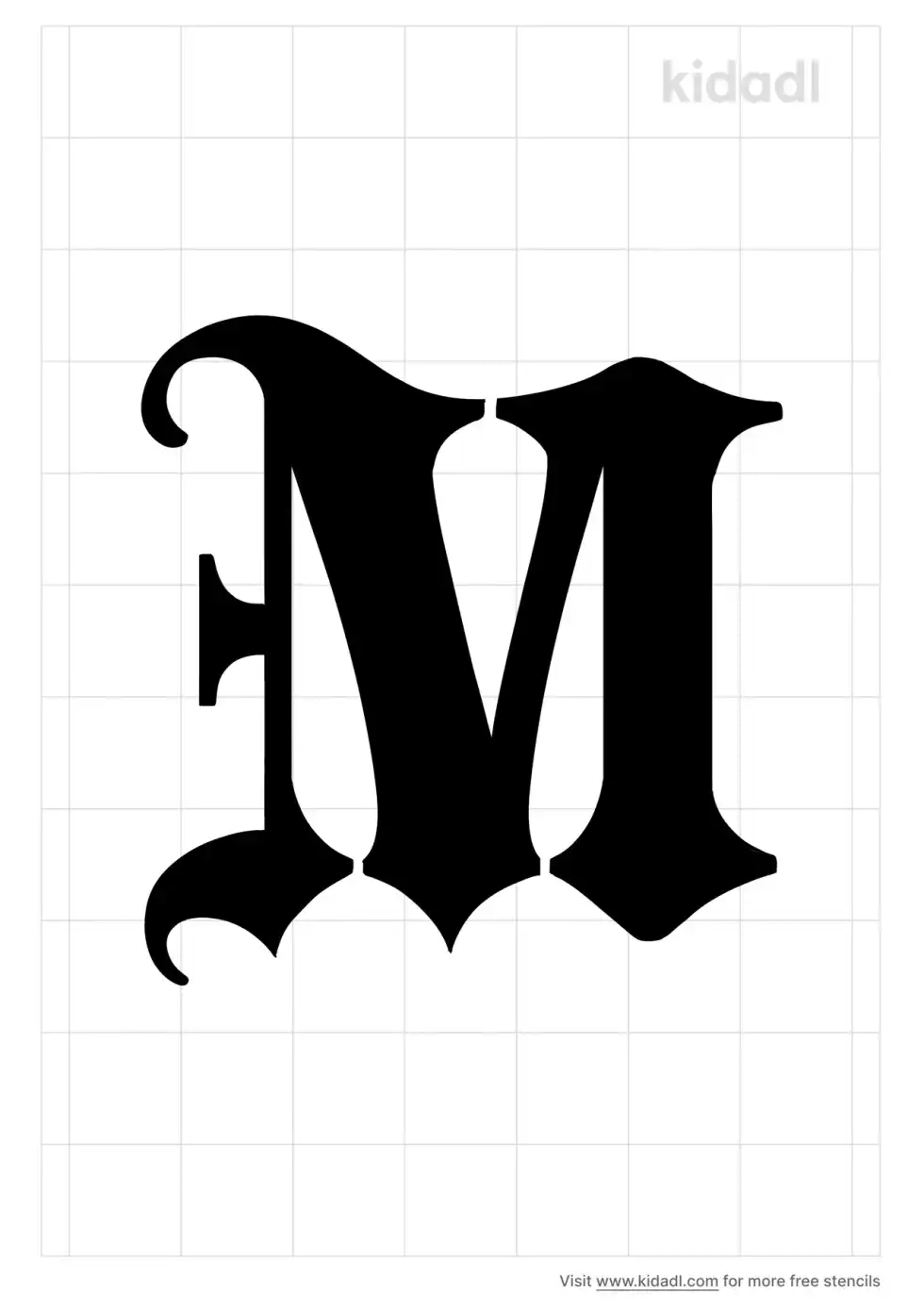 Gothic M Letter Stencil