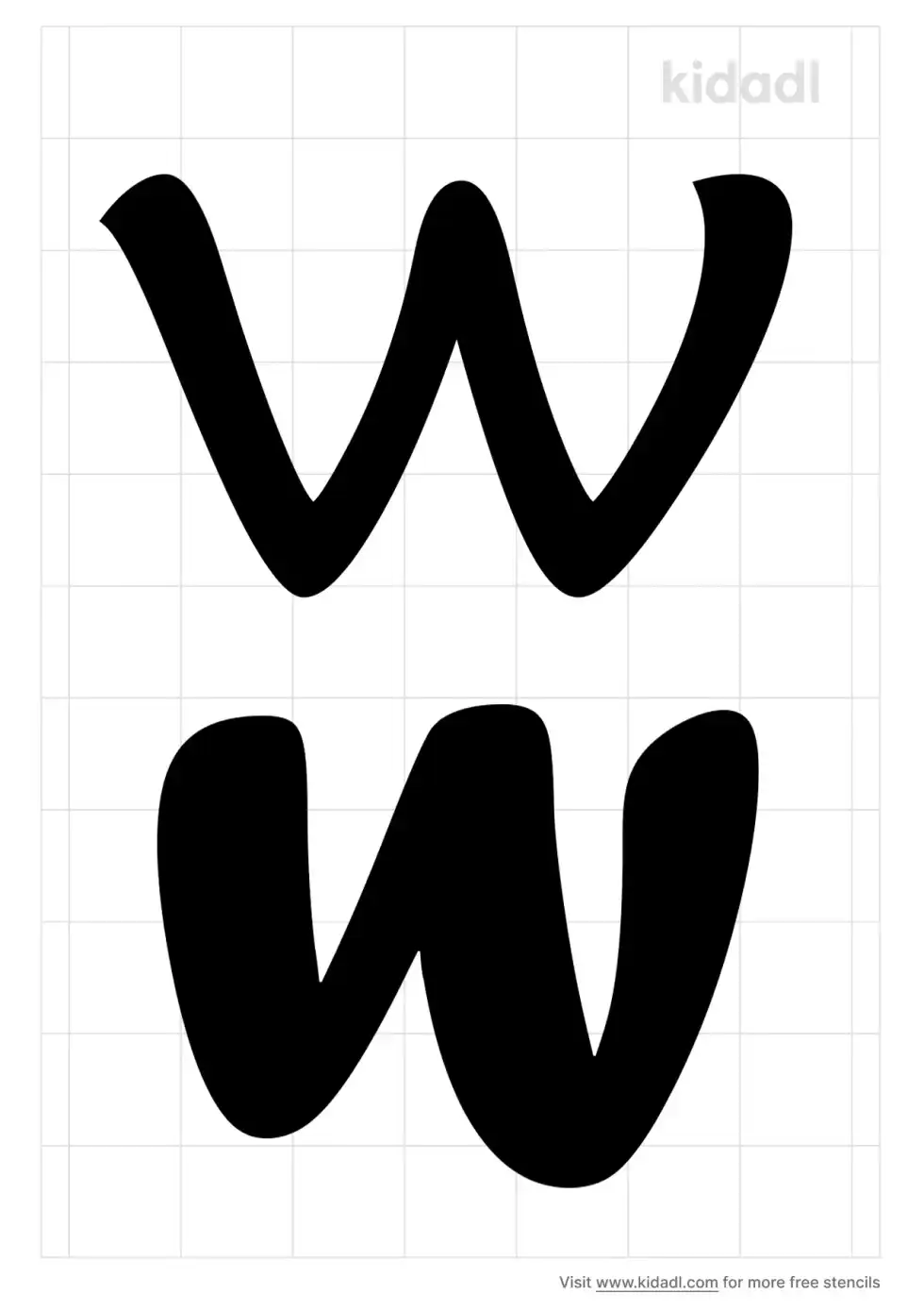 Lowercase W Stencil