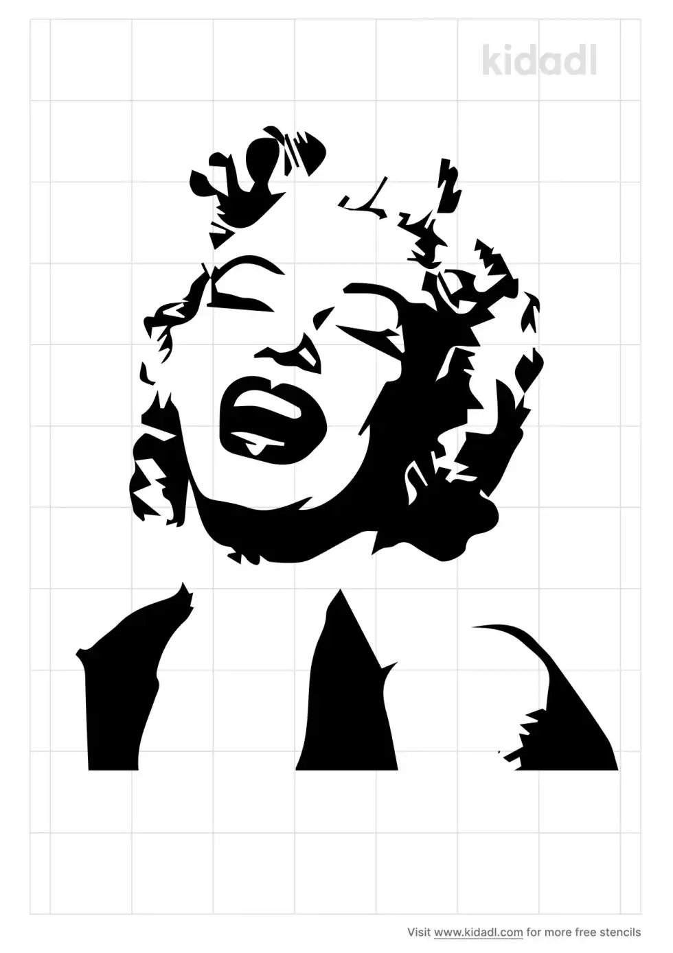 Marilyn Monroe Laughing Stencil