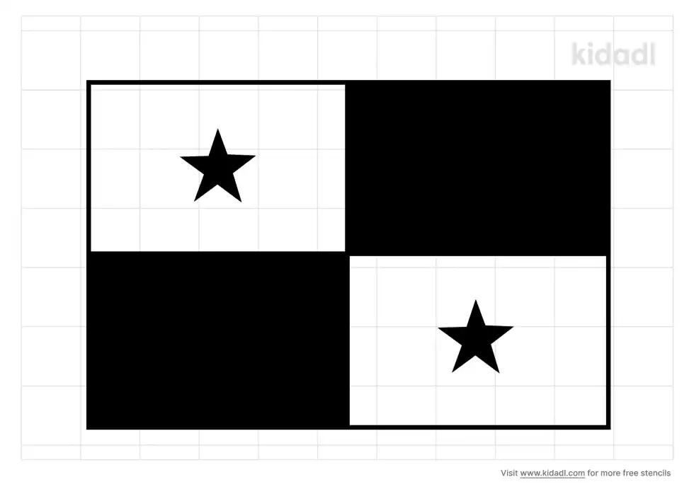Panama Flag Stencil