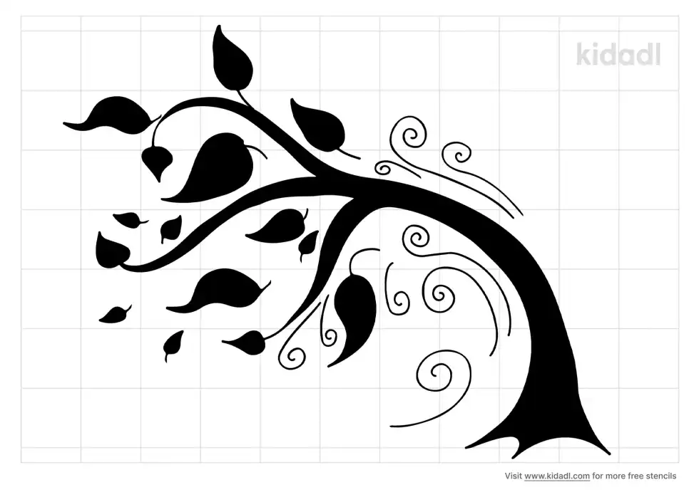 Tree In The Wind Stencil