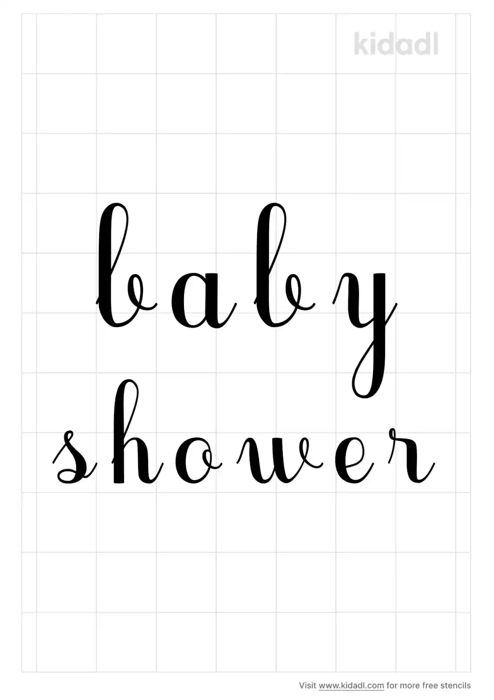 Baby Shower Words In Cursive Stencil