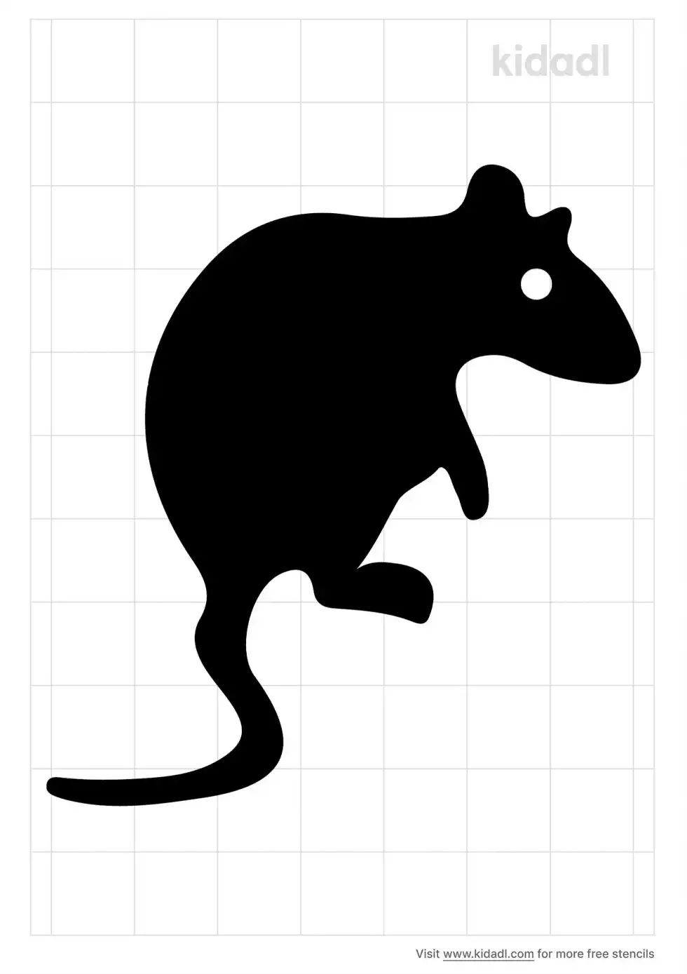 Rat Face Looking Down Stencil