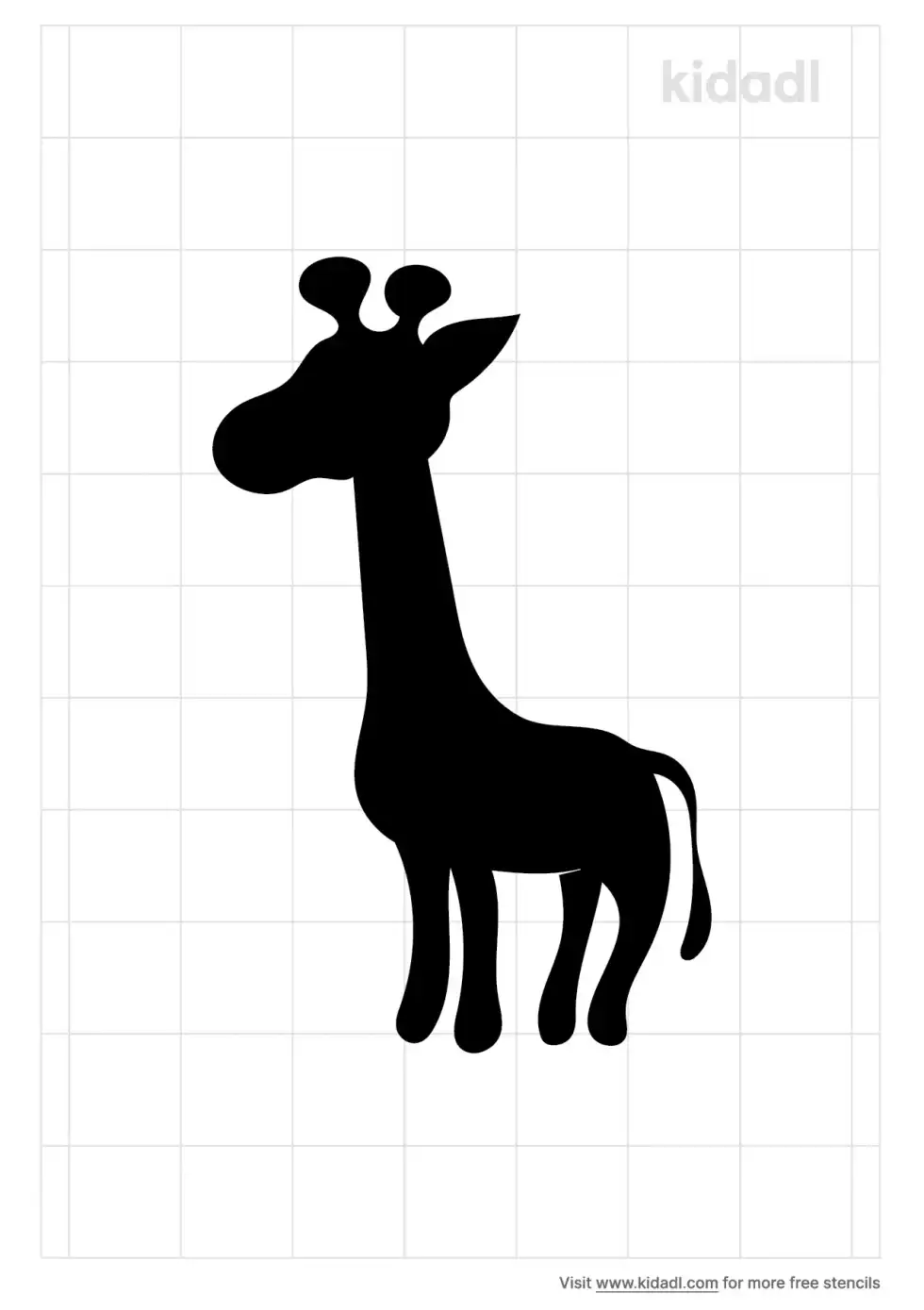 Baby Giraffe Simple Stencil