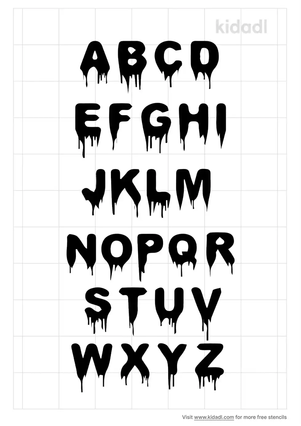 Dripping Alphabet Stencil