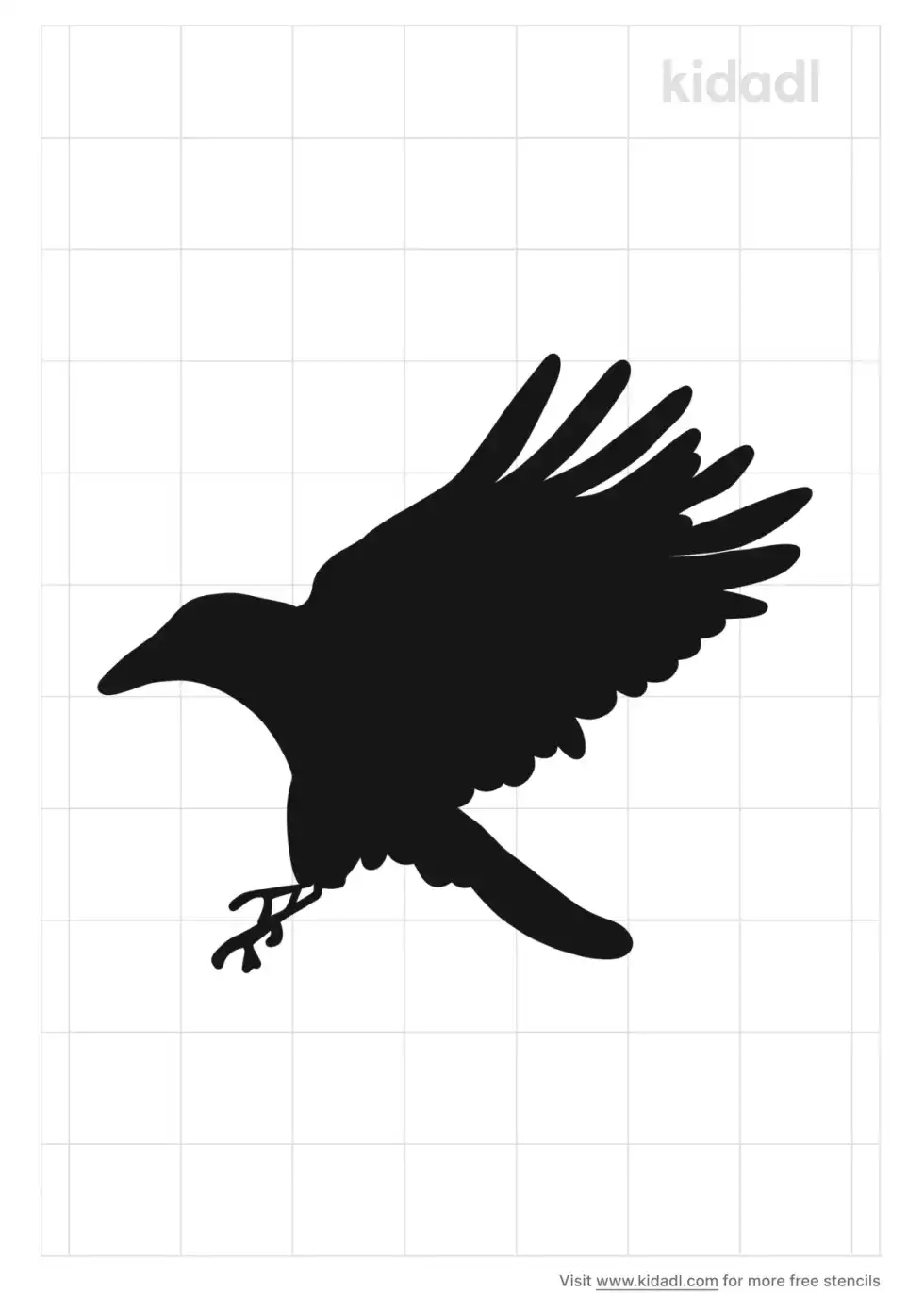 Patterned Raven Stencil