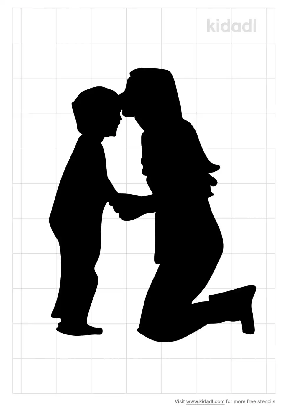 Mother And Son Stencil