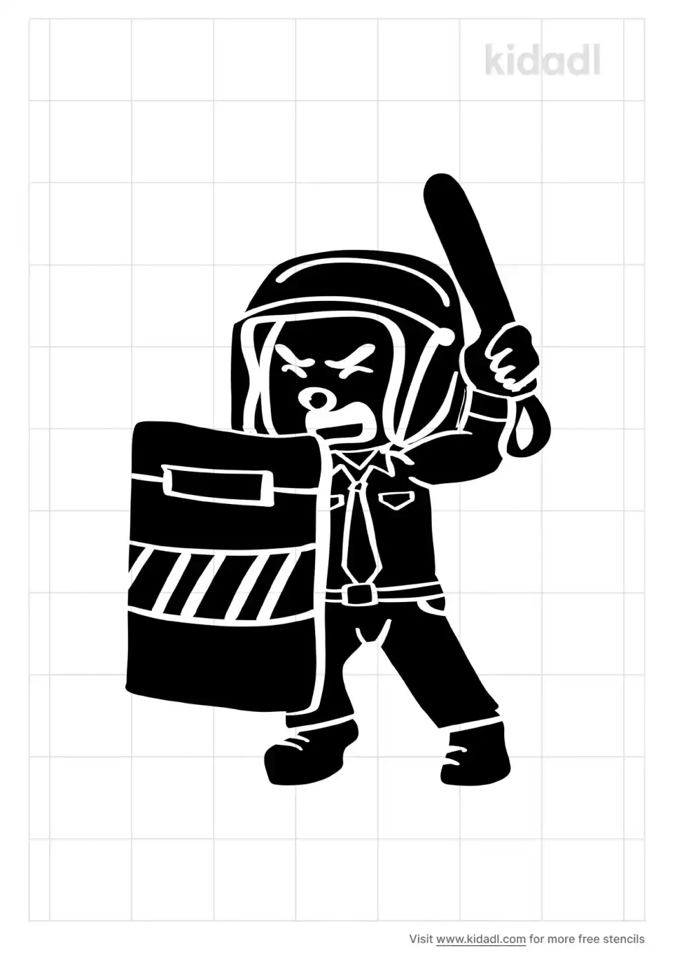 Riot Cop Stencil