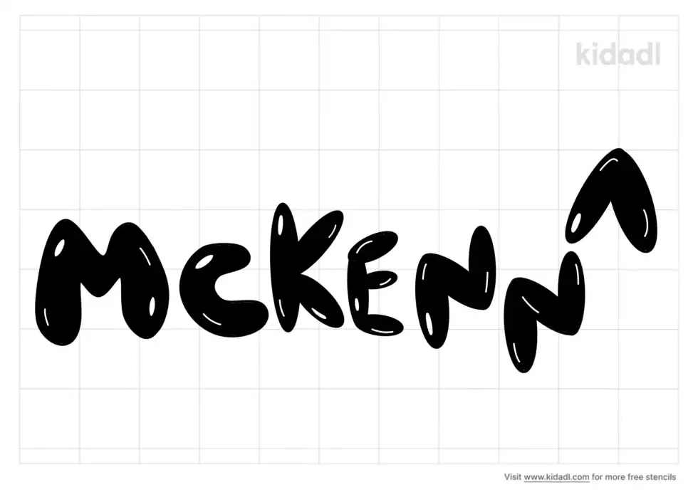 Mckenna Name Bubble Letters Stencil