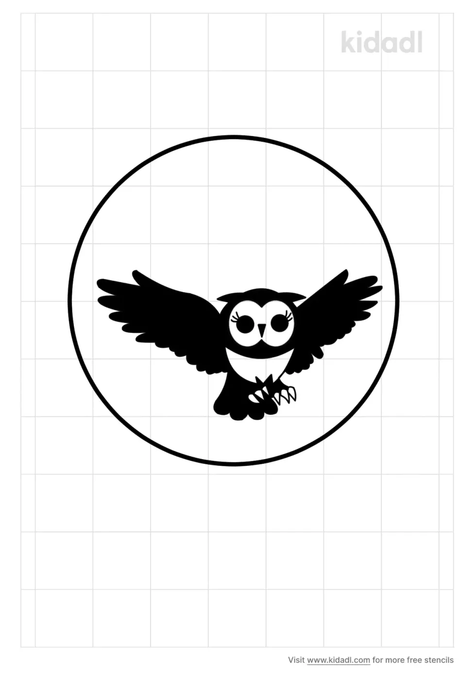 Owl Flying Moon Stencil