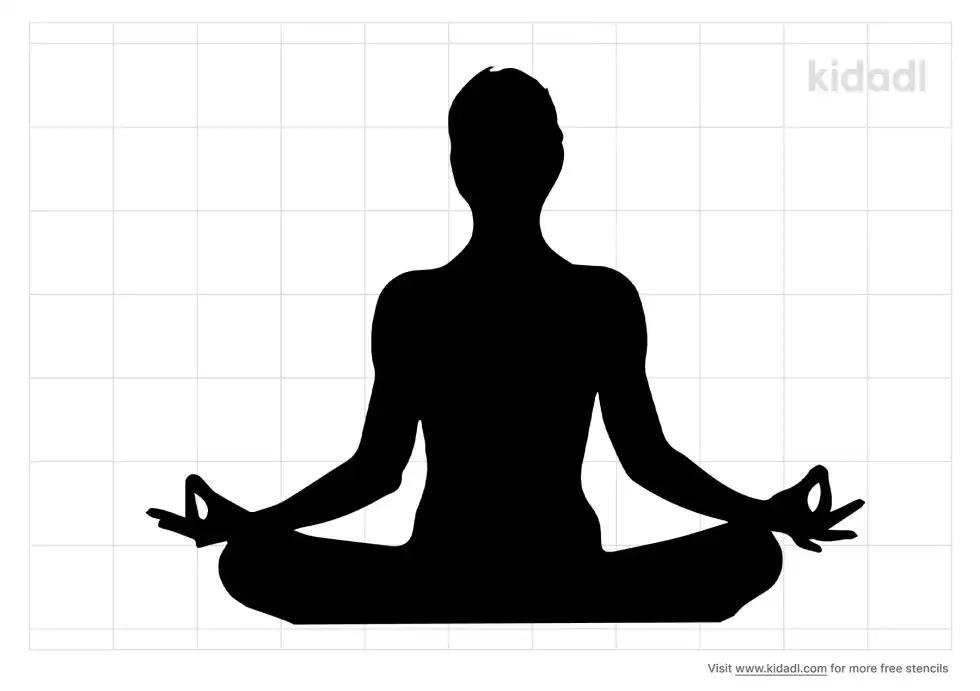 Person Meditation Stencil