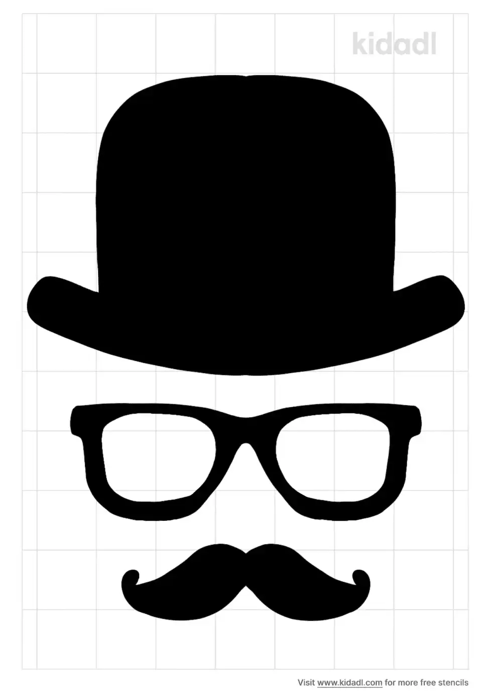 Fedora Glasses Stencil