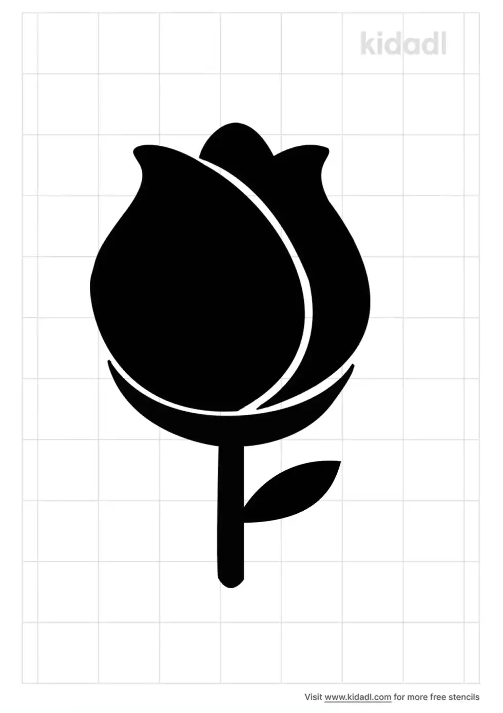 Simple Rosebud Stencil
