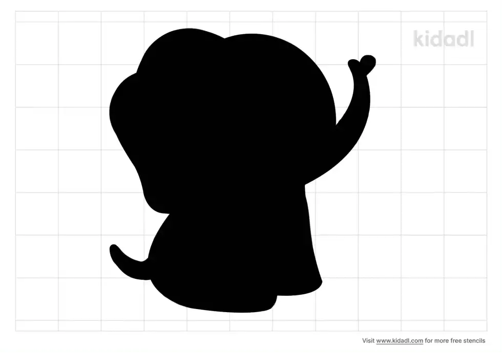 Simple Sitting Elephant Stencil