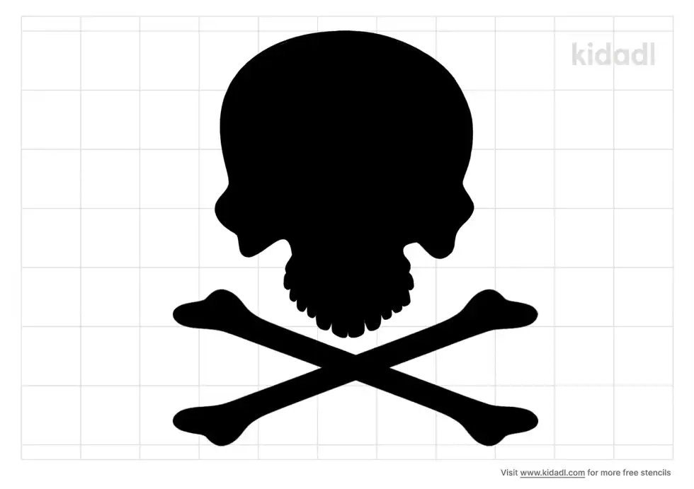 Simple Skull And Crossbones Stencil