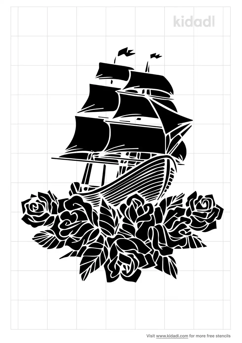 Ship Flowers Stencil