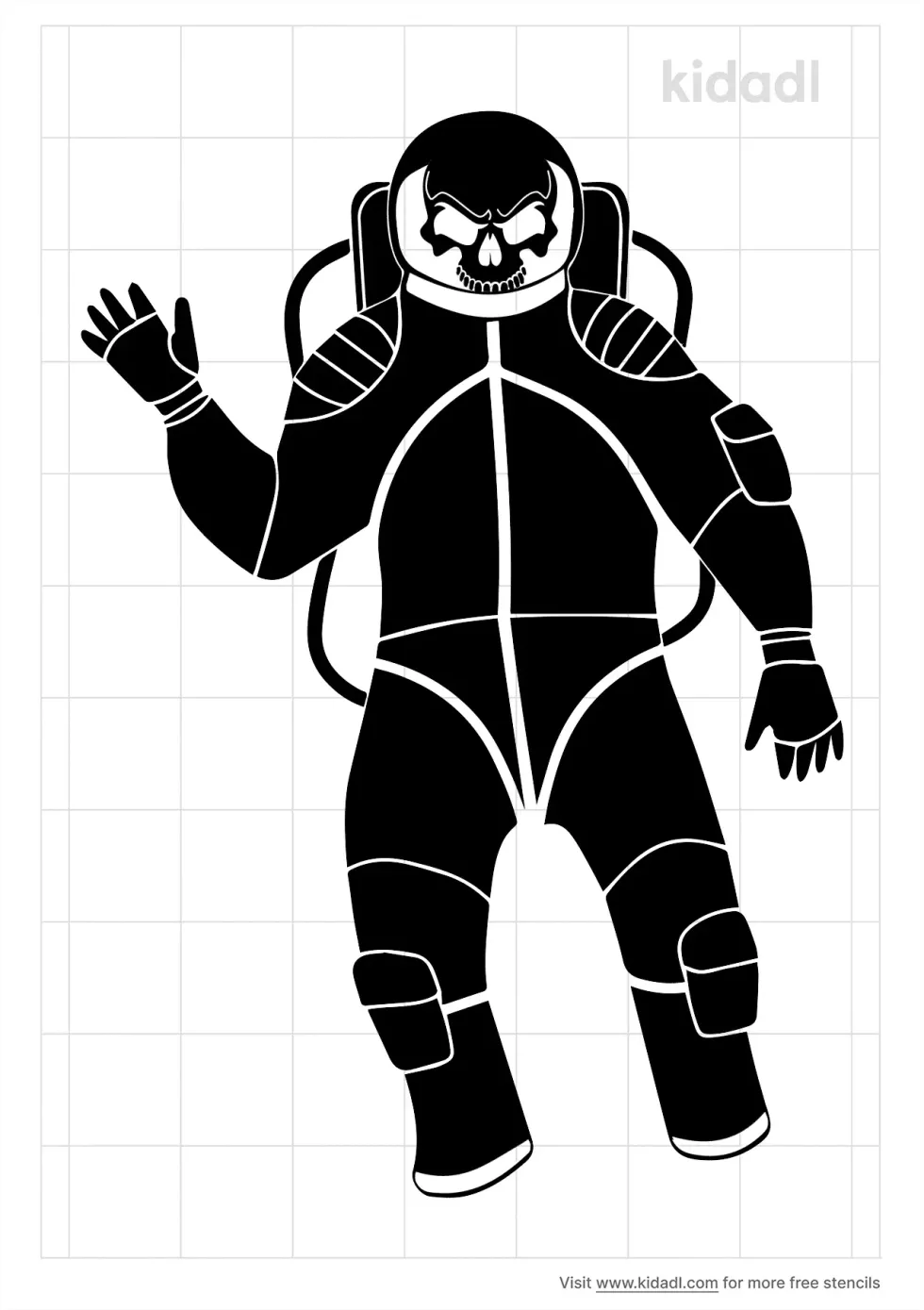 Skull Spaceman Stencil