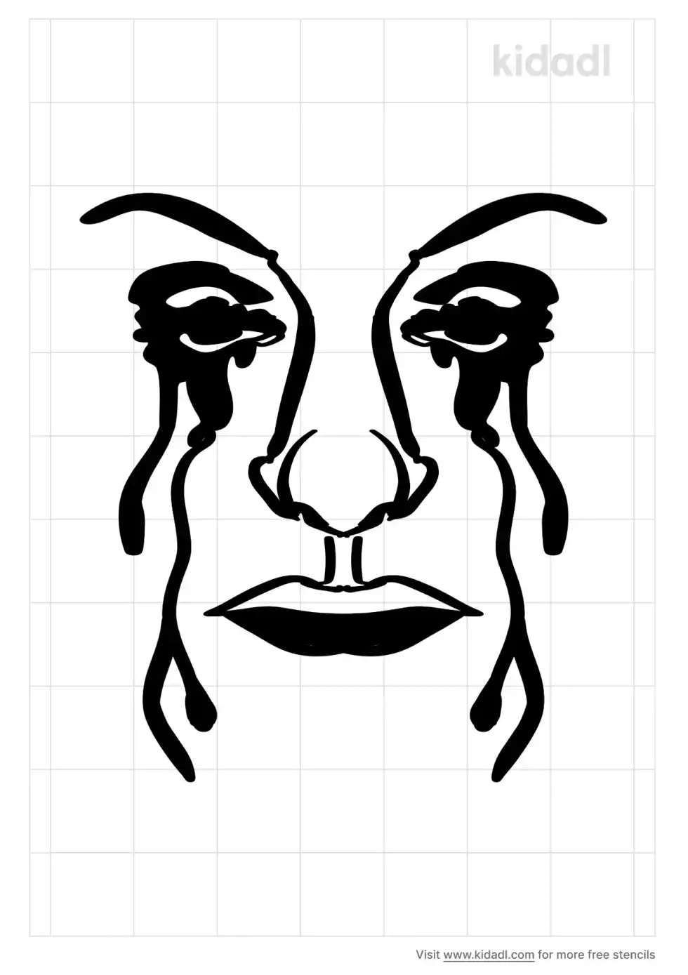 Loneliness Face Stencil