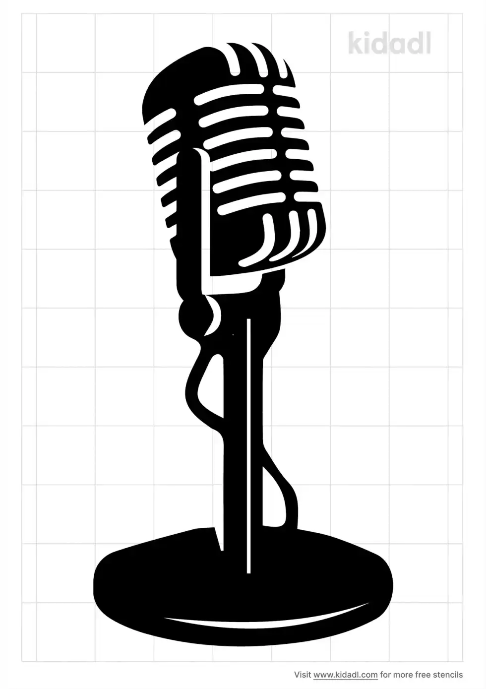 80s Radio Mic Stencil