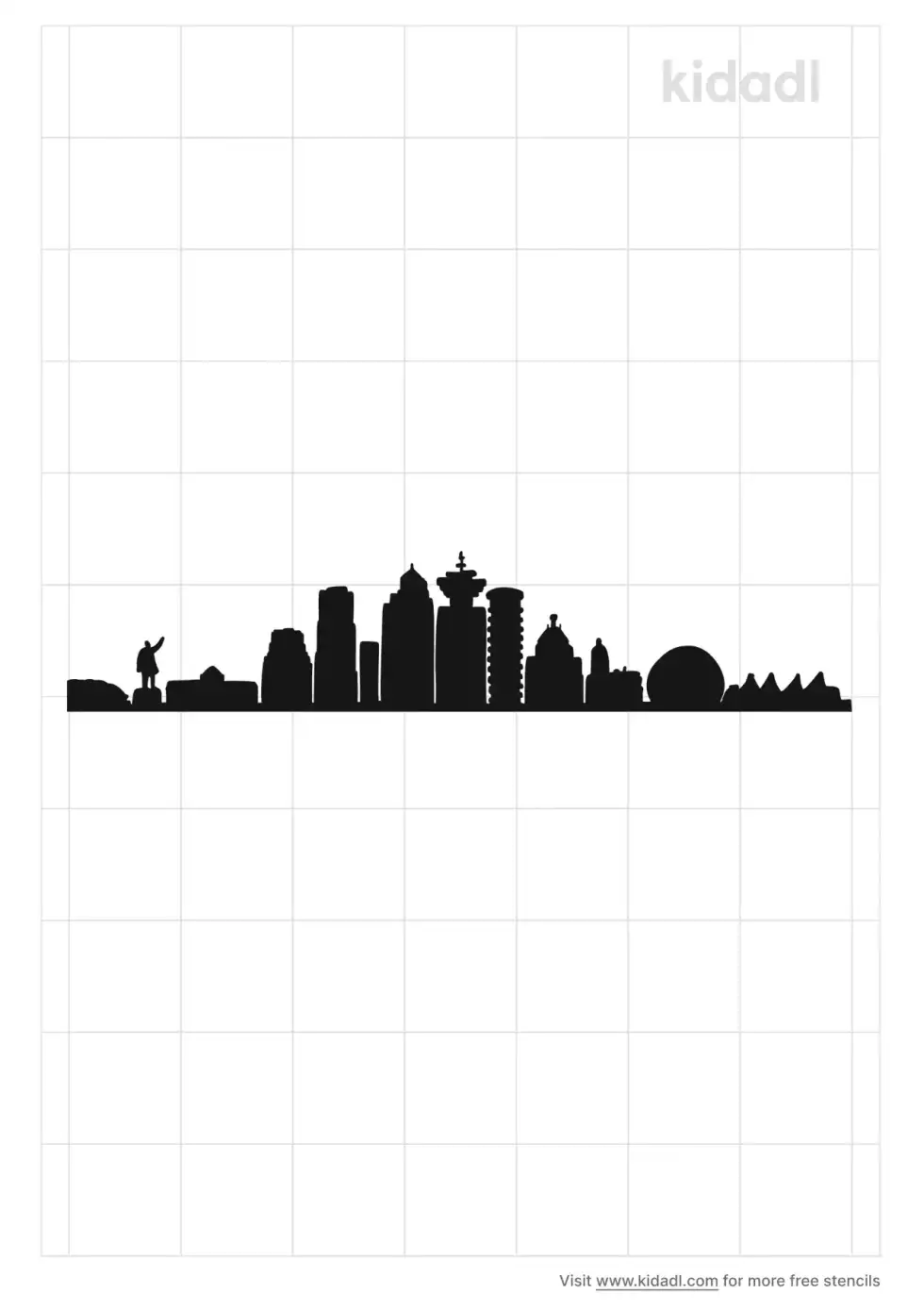 Vancouver BC Skyline Stencil