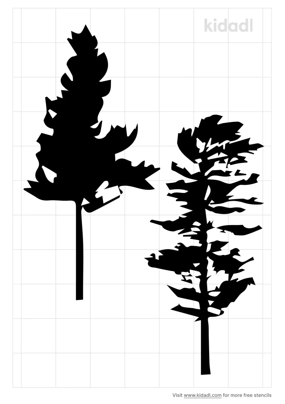 Eastern White Pine Leaf Stencil