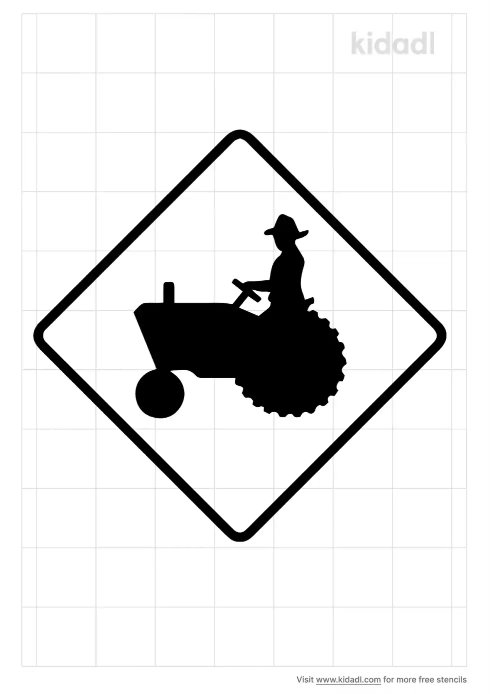 Tractor Symbol For Road Sign Stencil