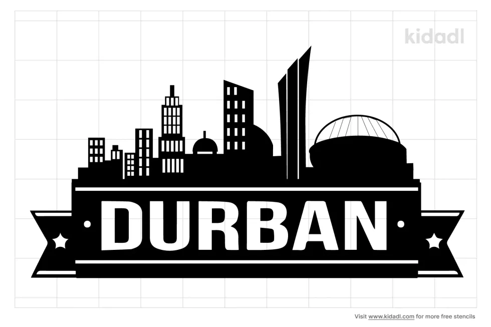 Durban Skyline Silhouette Stencil