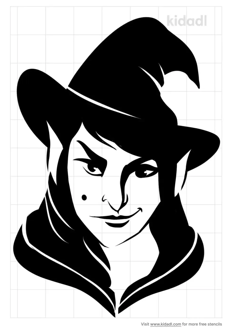Smirking Witch Stencil