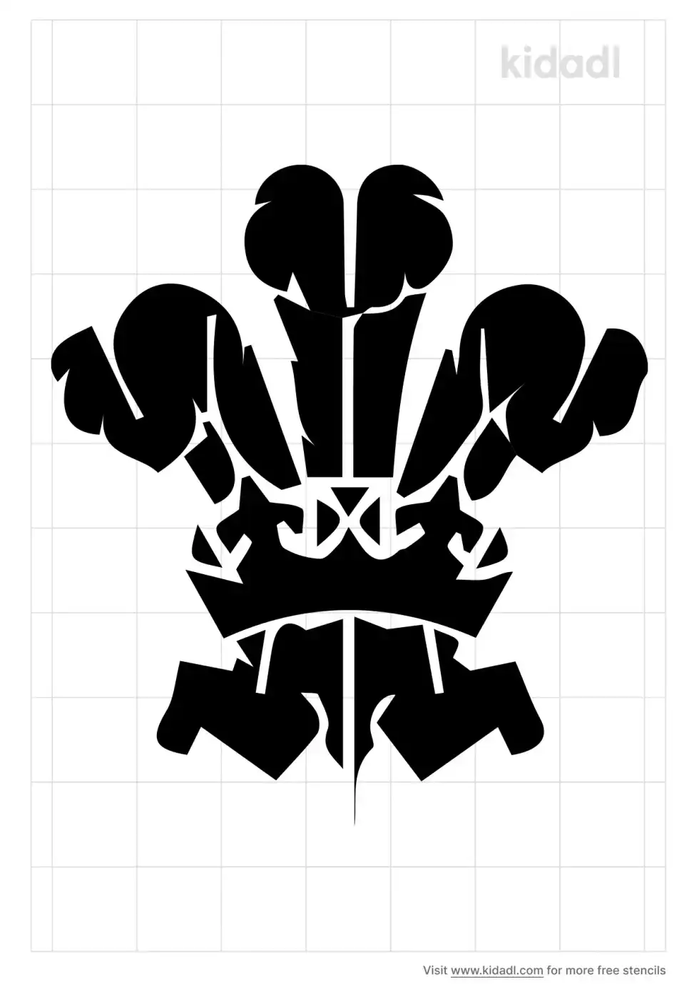 Welsh Feathers Stencil