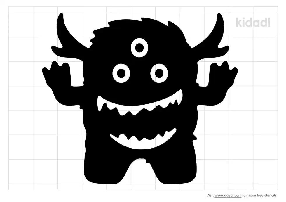 Monsters Dancing Stencil