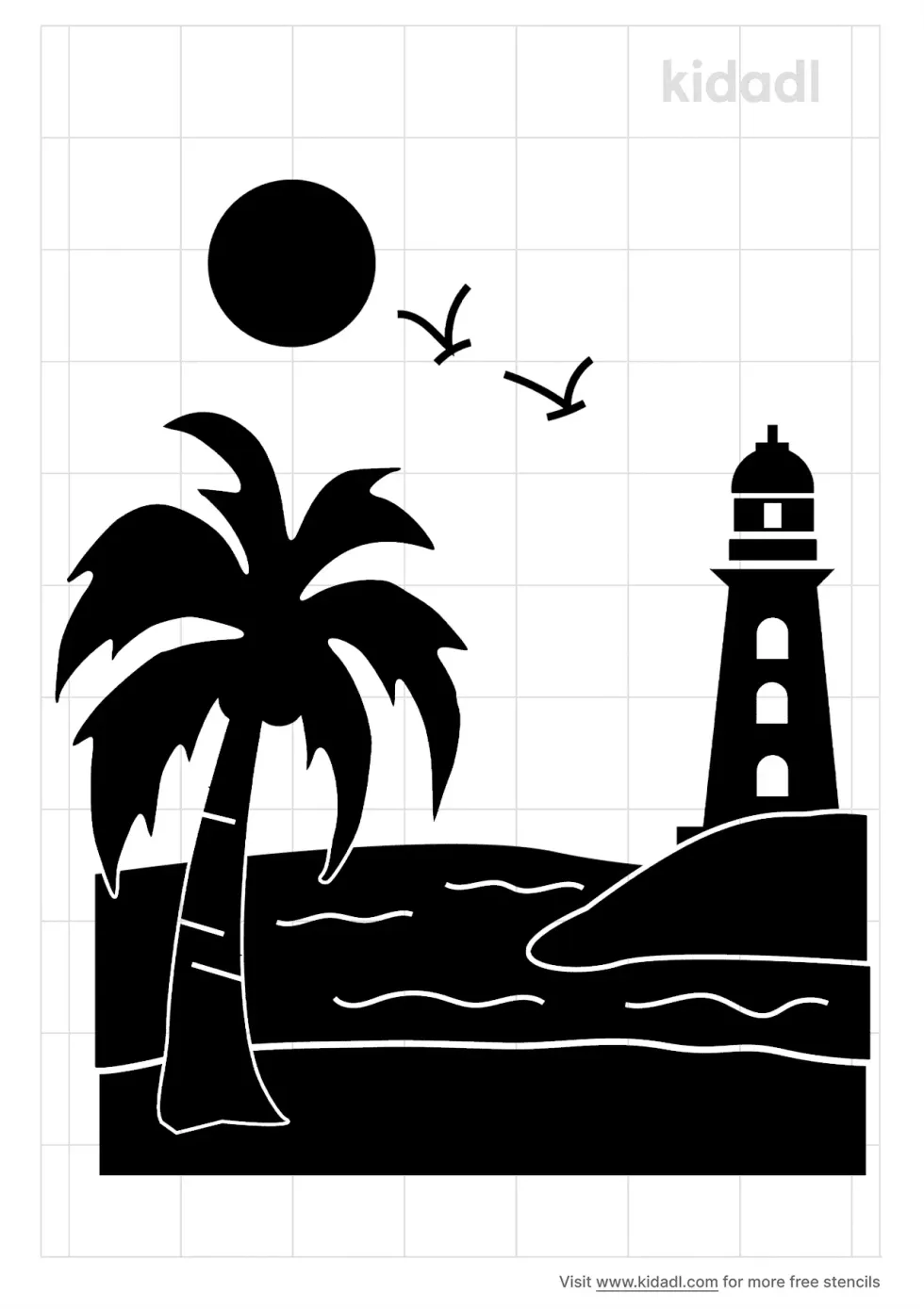 Lighthouse Beach Stencil