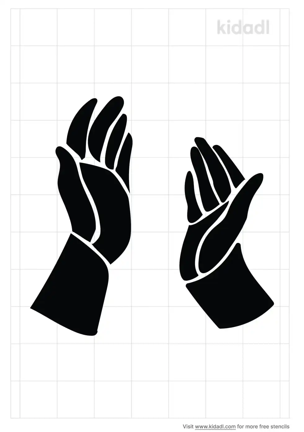 Outreached Hand Stencil