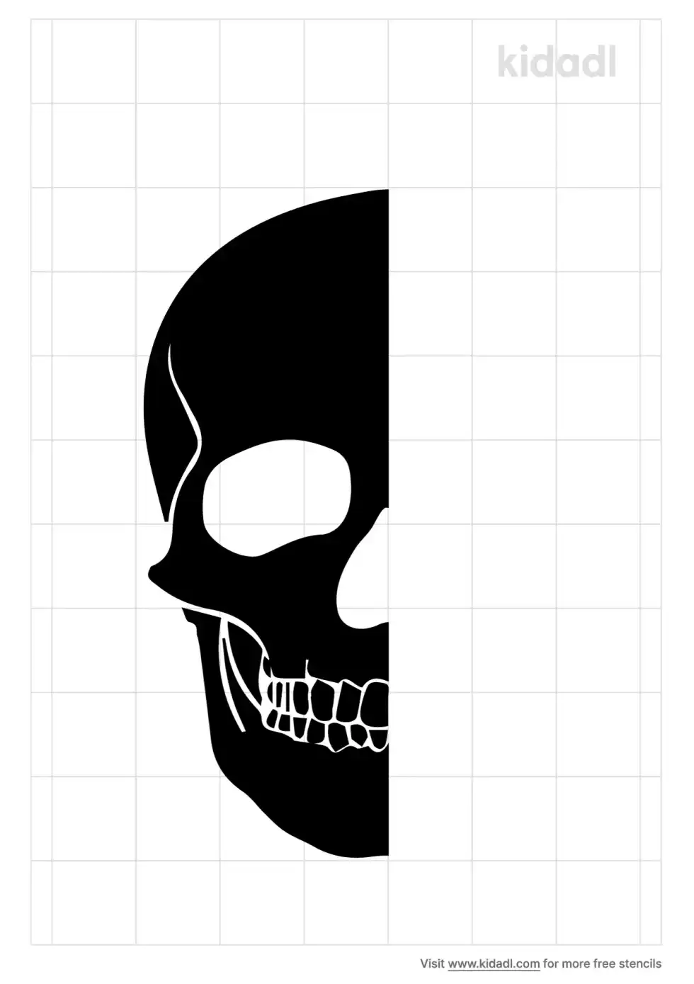 Skull Half Stencil