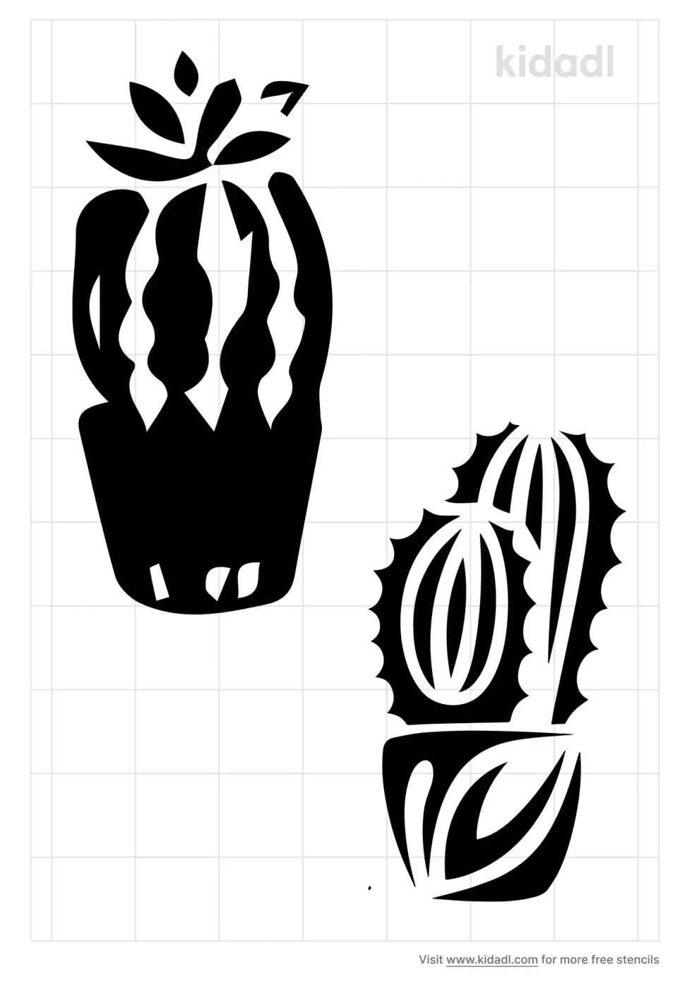 Patterned Cactus Stencil