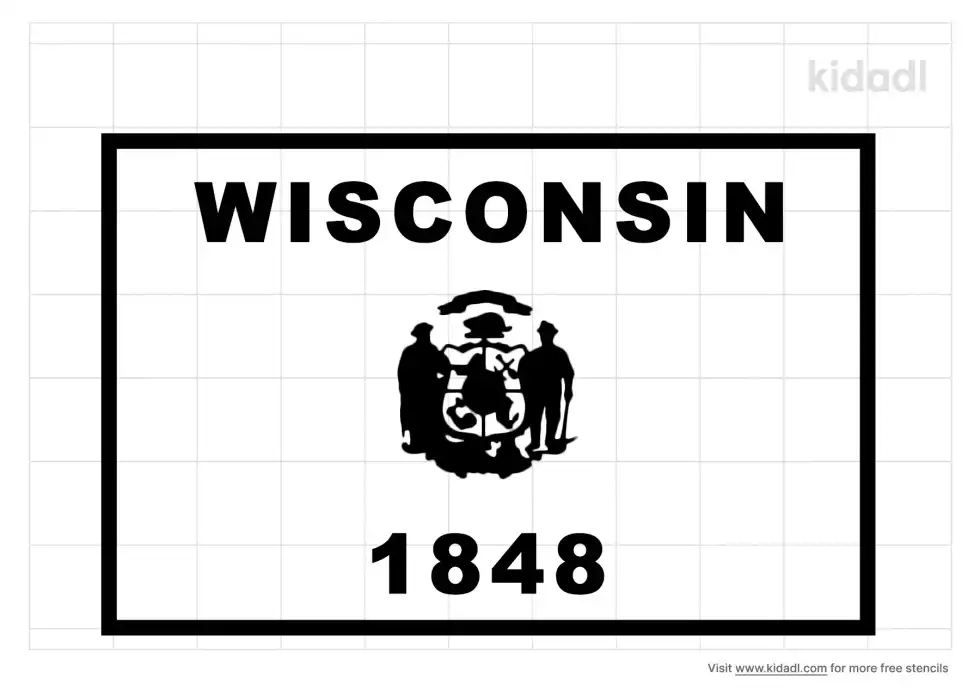 Wisconsin Flag Stencil