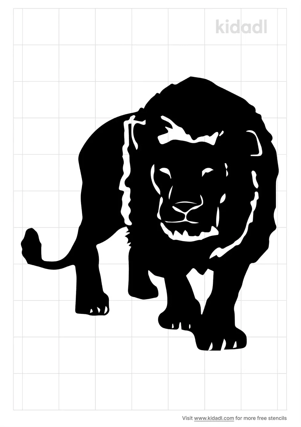 Stalking Lion Stencil