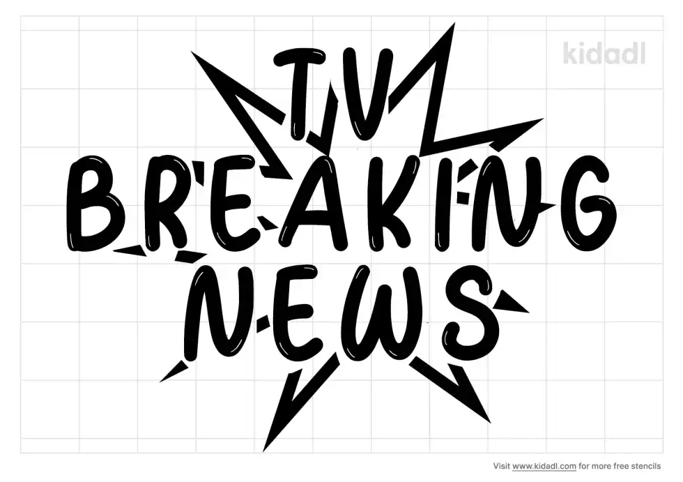 Tv Breaking News Stencil