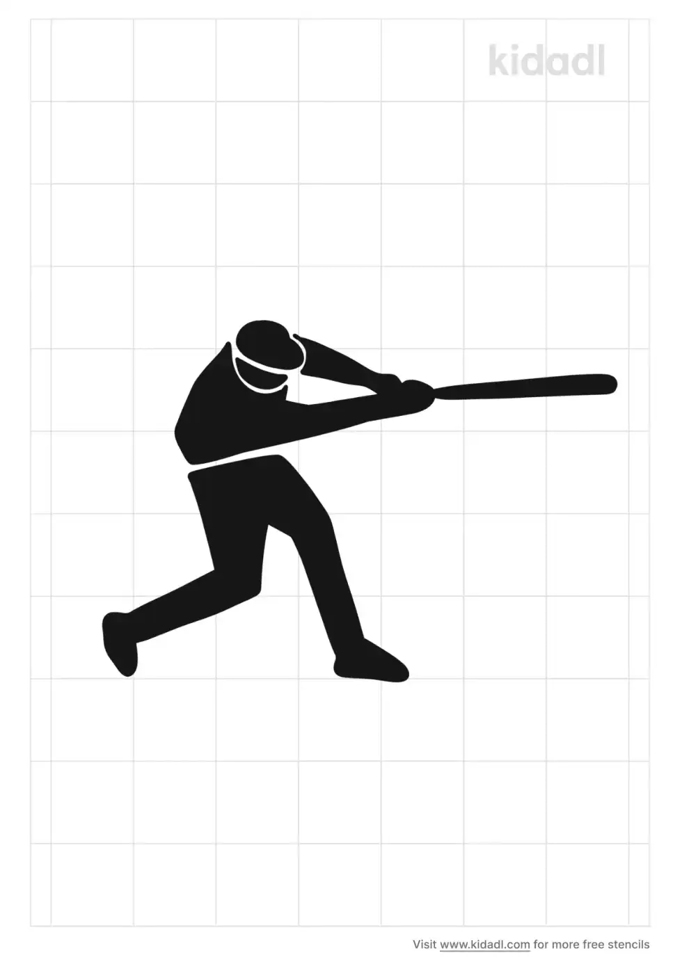 Softball Player Stencil